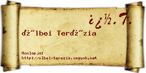 Ölbei Terézia névjegykártya
